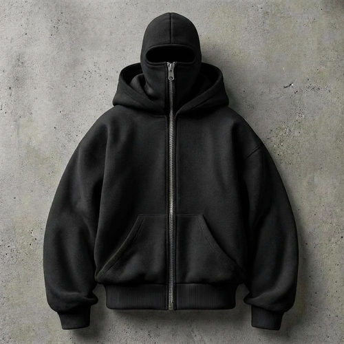 Double-Hood Fleece Zip Hoodie