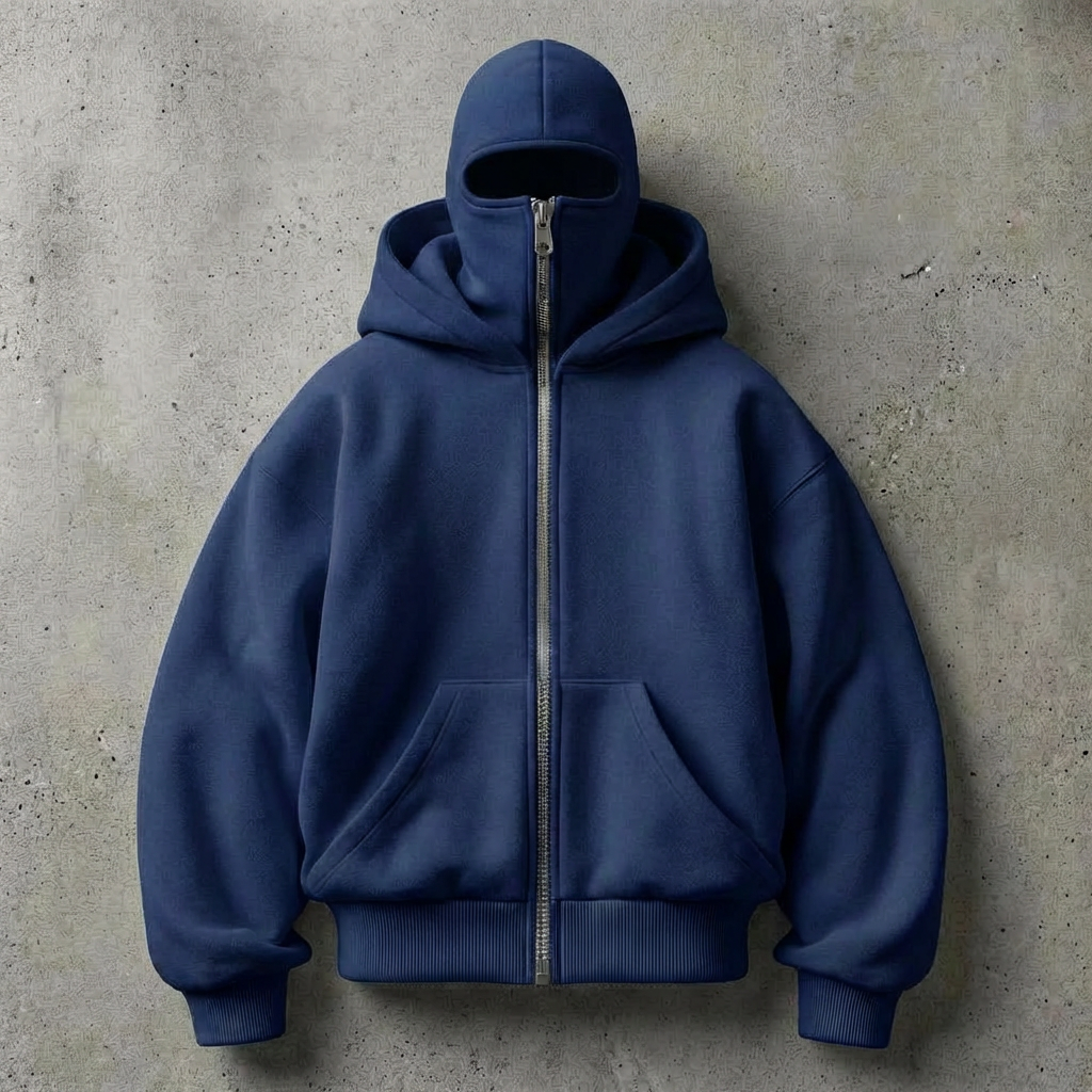 Double-Hood Fleece Zip Hoodie