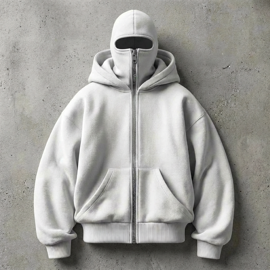 Double-Hood Fleece Zip Hoodie