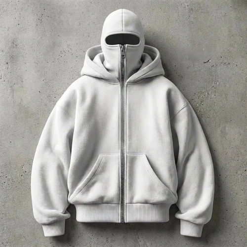 Double-Hood Fleece Zip Hoodie